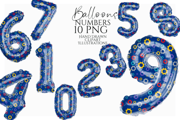 Download Gear Theme Balloon Numbers Clipart - Theme Collection