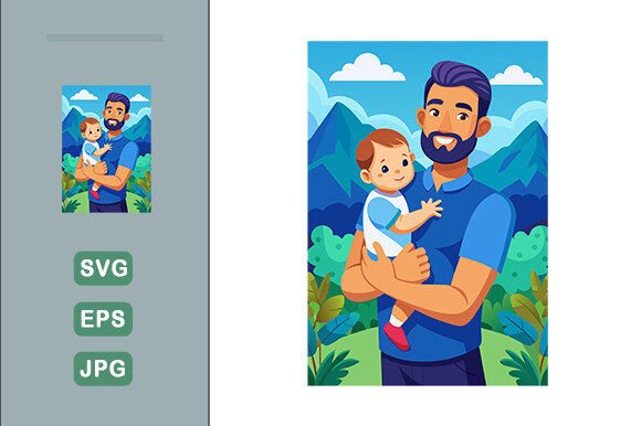Download Father Happy with His Baby Blue Theme La - Theme Collection