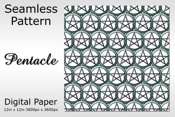 Download Green Pentacle Digital Scrapbook Paper - Pentacle Collection