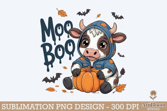 Download Moo Boo Baby Cow Spirit Halloween Png - Premium Bundle