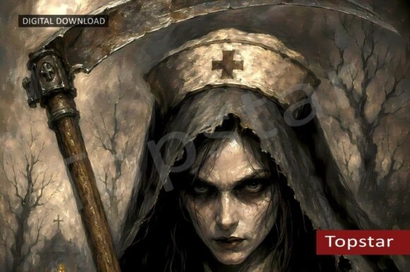 Download Scary Halloween Design for Nurse Retro - Retro Collection