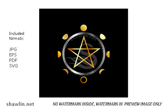 Download Phases of the Moon and Golden Pentacle - Pentacle Collection
