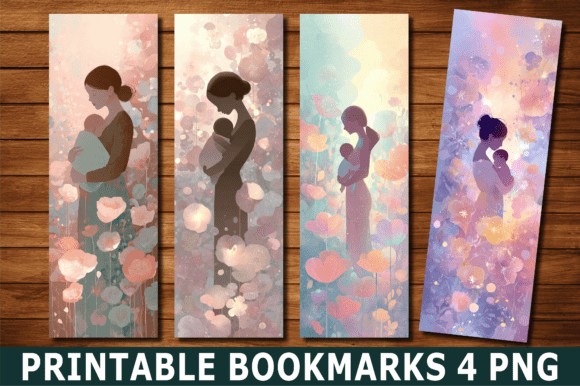 Download Pastel Mother Baby Flower Art Bookmark - Baby Collection