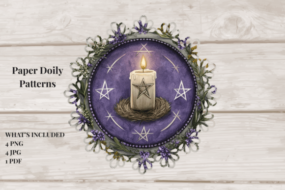 Download Mystic Candle Pentacle Doilies - Pentacle Collection