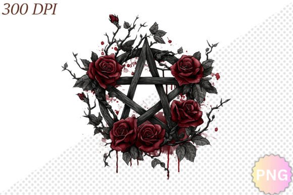 Download Watercolor Gothic Pentacle PNG Clipart - Pentacle Collection