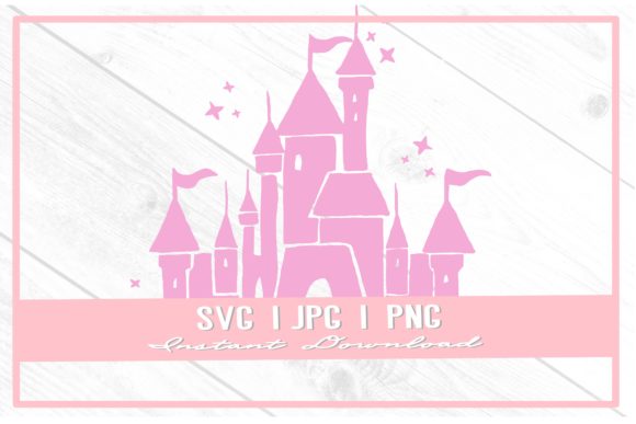 Download Pink Princess Castle Theme Park Doodle - Theme Collection