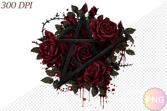 Download Watercolor Gothic Pentacle PNG Clipart - Pentacle Collection